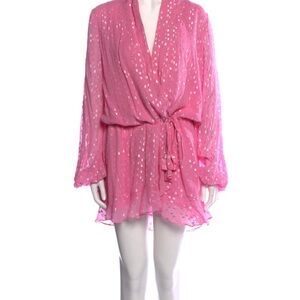 Rococo Sand Pink Sheer Wrap Dress